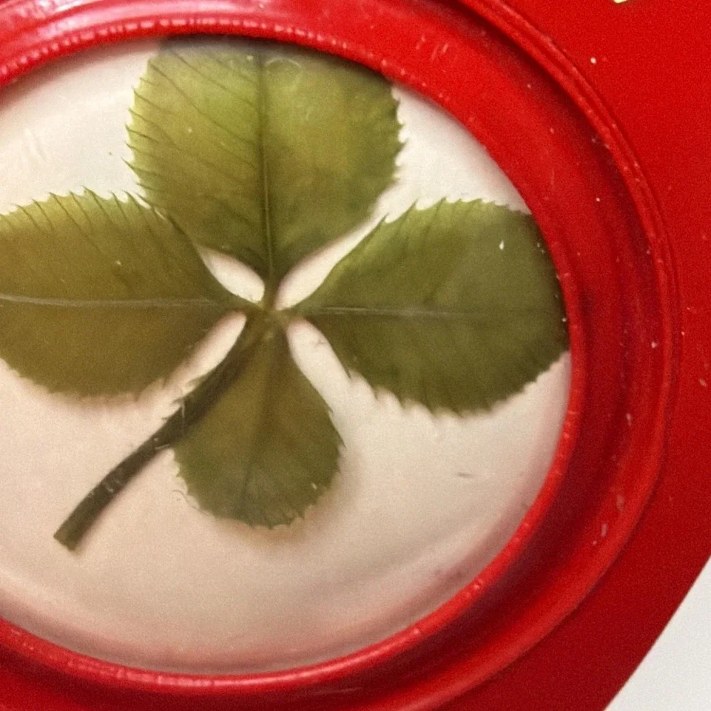 Lucky Genuine 4 Leaf Clover Key Chain Hay & Straw Ashland Ohio